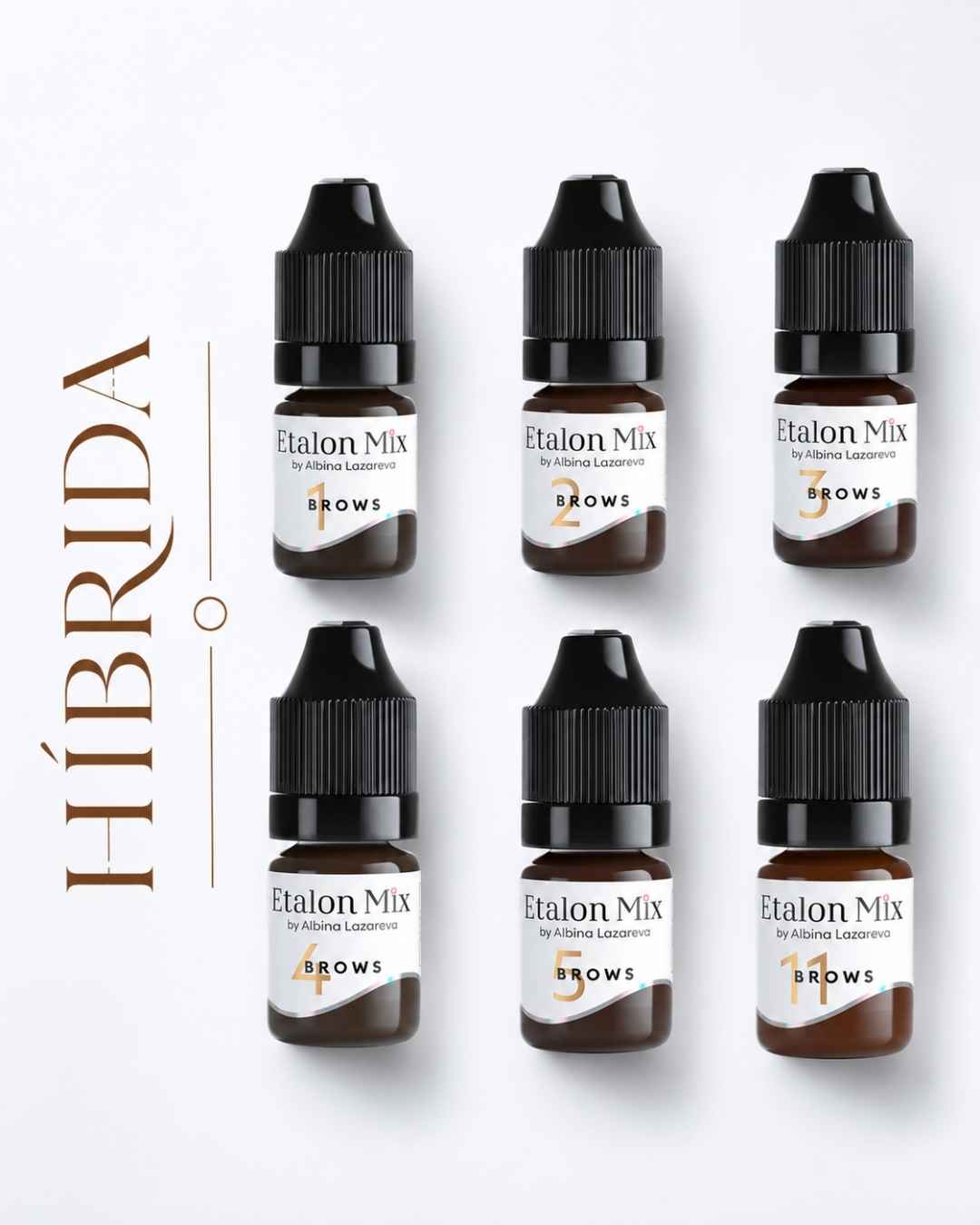 Collezione Etalon Mix Brows Hybrid con sei pigmenti ibridi per sopracciglia