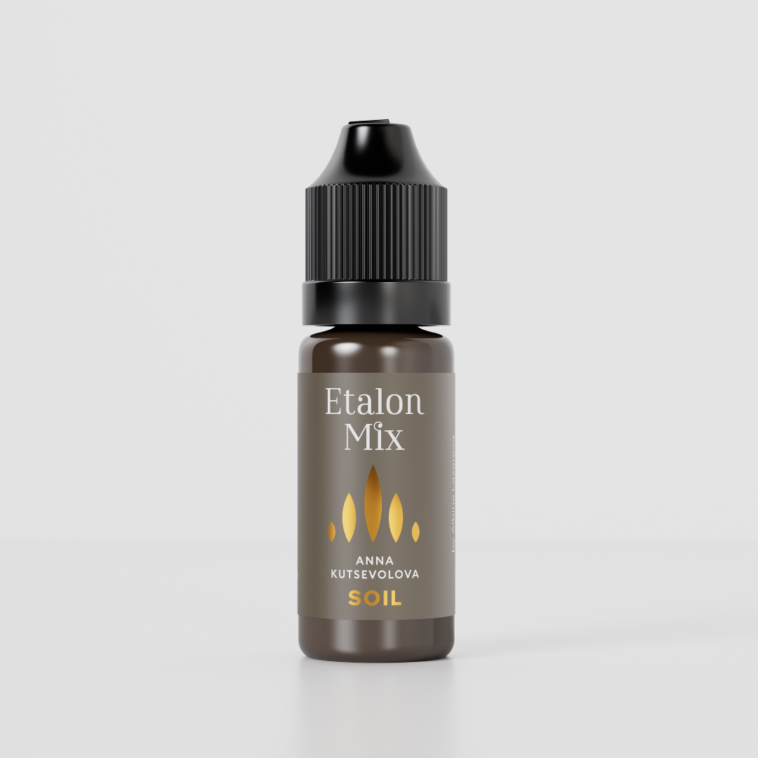 Etalon Mix Hyper Realism Soil pigmento marrone scuro neutro per sopracciglia PMU