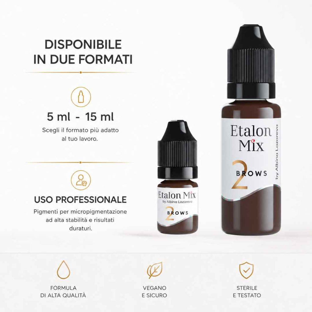 Etalon Mix Milk Chocolate Nº2 Marrone caldo aranciato – referenza Brows Hybrid per sopracciglia PMU – dettaglio 4