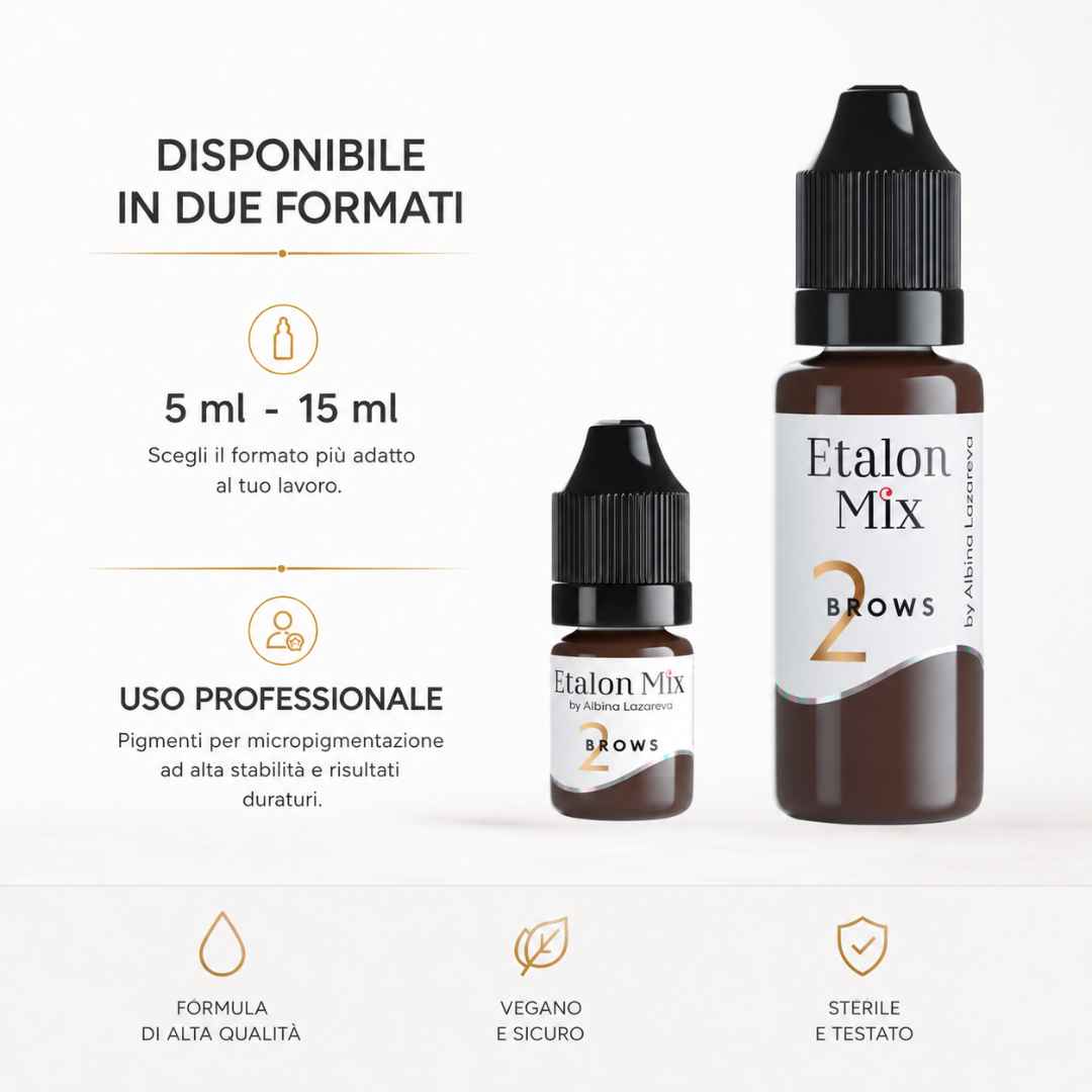 Etalon Mix Milk Chocolate Nº2 Marrone caldo aranciato – referenza Brows Hybrid per sopracciglia PMU – dettaglio 4