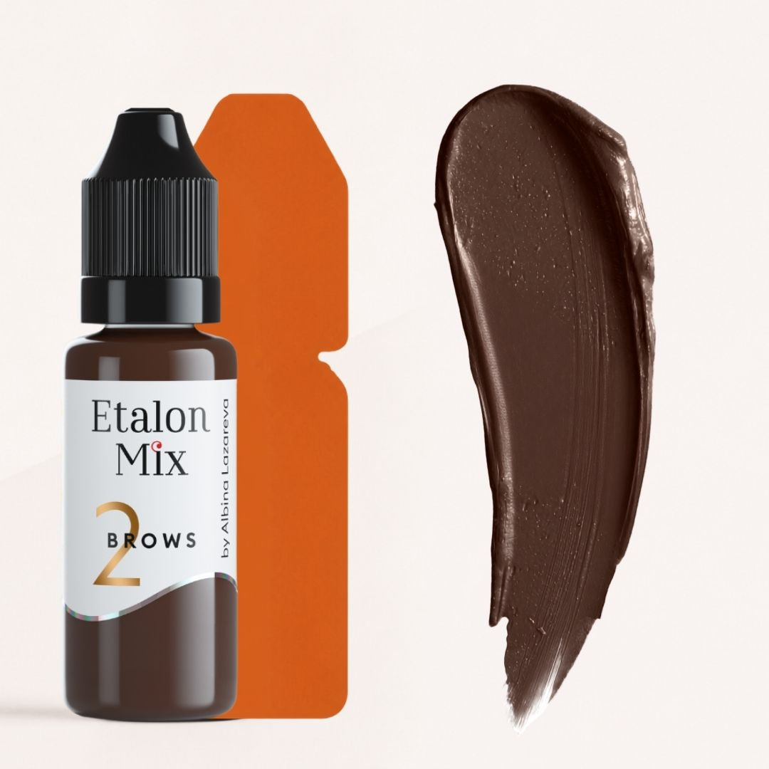 Milk Chocolate Nº2 Marrone caldo aranciato – dettaglio Etalon Mix Brows Hybrid per sopracciglia PMU