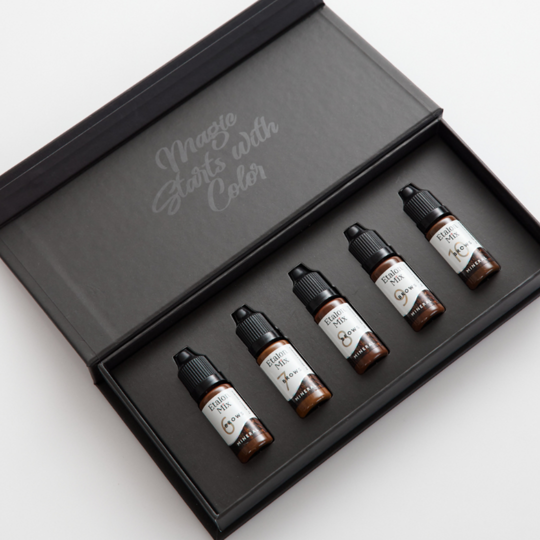 Etalon Mix Mineral Series Set cinque pigmenti minerali per sopracciglia PMU