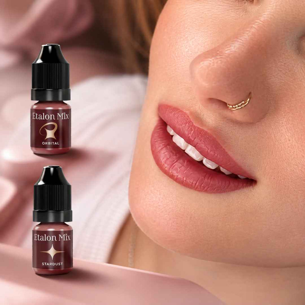 Esempio cromatico con Etalon Mix Orbital – marrone neutro per labbra PMU